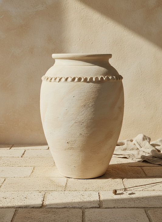 Vaso terracota artesanal  EXC 16, handmade em Portugal.  Design de interiores, decoração sustentável; design biofílico; Decoração wabi-sabi, farmhouse, Japandi, minimalista, mediterrânica, cottagecore e moderno.