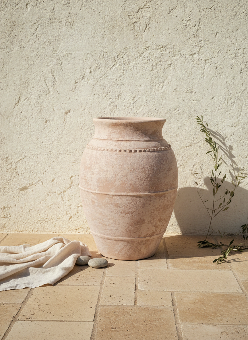 Vaso terracota artesanal LAMOUR A feito à mão Portugal; Decoração e design de interiores; decoração e design biofílico; Decoração minimalista, wabi-sabi, rústica, mediterrânico e farmehouse. Decoração sustentável;