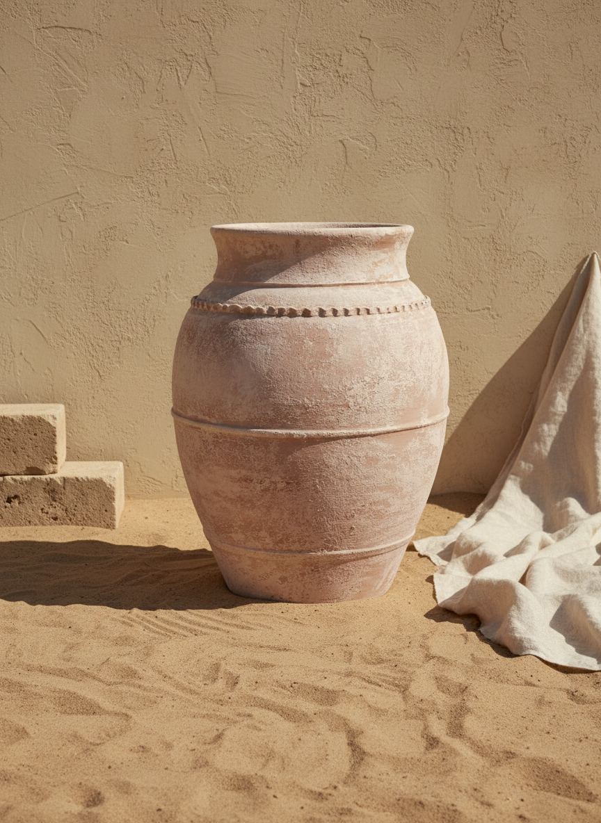 Vaso terracota artesanal LAMOUR A feito à mão Portugal; Decoração e design de interiores; decoração e design biofílico; Decoração minimalista, wabi-sabi, rústica, mediterrânico e farmehouse. Decoração sustentável;