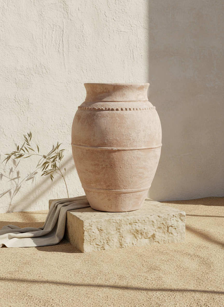 Vaso terracota artesanal LAMOUR A feito à mão Portugal; Decoração e design de interiores; decoração e design biofílico; Decoração minimalista, wabi-sabi, rústica, mediterrânico e farmehouse. Decoração sustentável;