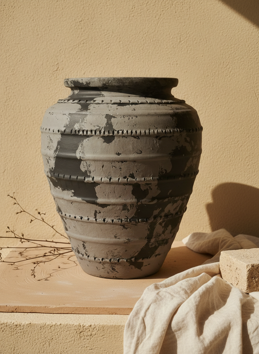 Vaso terracota artesanal Marua B feito à mão Portugal, decoração wabi-sabi, minimalista, rústico, mediterrânico, e outras. Decoração e design de interiores; decoração e design biofílico;