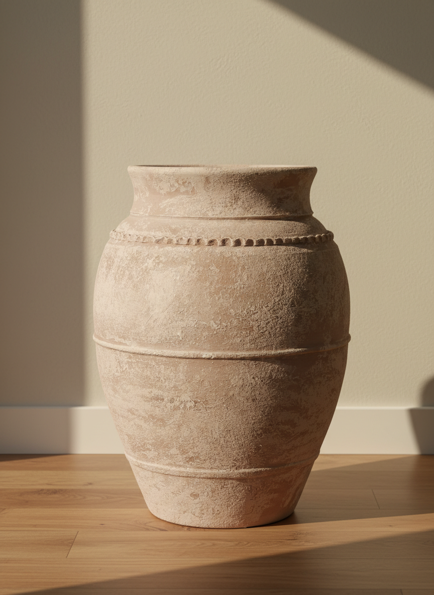 Vaso terracota artesanal LAMOUR A feito à mão Portugal; Decoração e design de interiores; decoração e design biofílico; Decoração minimalista, wabi-sabi, rústica, mediterrânico e farmehouse. Decoração sustentável;