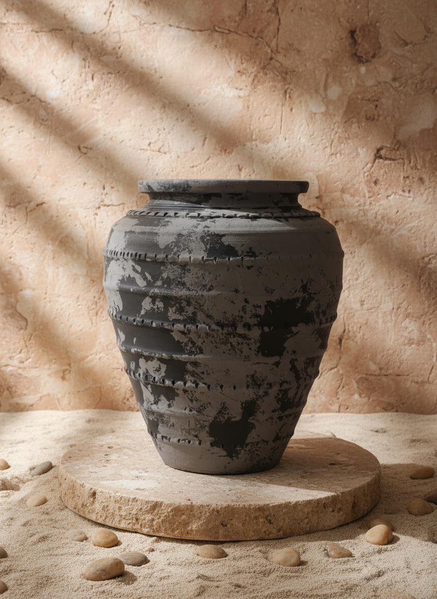 Vaso terracota artesanal Marua B feito à mão Portugal, decoração wabi-sabi, minimalista, rústico, mediterrânico, e outras. Decoração e design de interiores; decoração e design biofílico;
