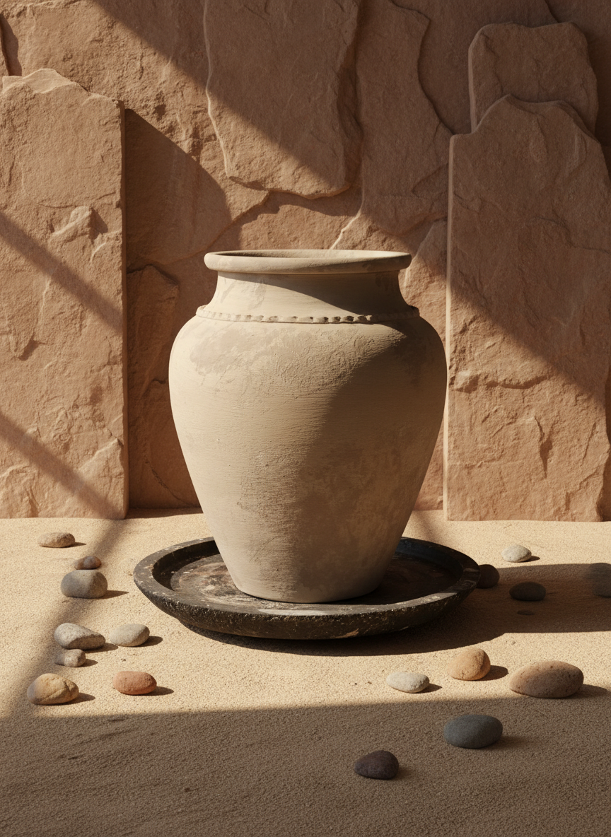 Vaso terracota artesanal Kora M,  artesanato feito em Portugal. Decoração de interiores; Design biofílico; Decoração sustentável nos estilos: Japandi, minimalista, rústico, mediterrânico, farmhouse e cottage. 
