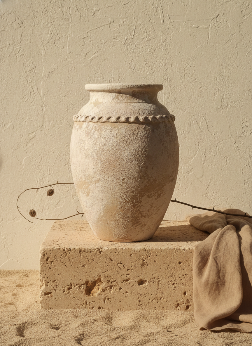 Vaso terracota artesanal Tamar I feito à mão Portugal. Decoração Orgânica; Design biofílico; Decoração sustentável; Decoração estilo wabi-sabi, minimalista, rústico, mediterrânico, Japandi e farmehouse. Decoração de interiores; 