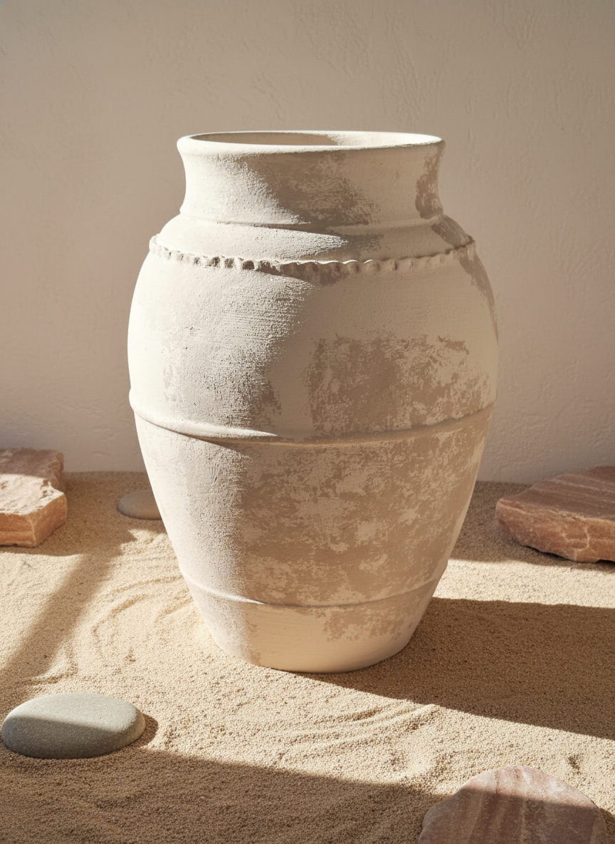 Vaso terracota artesanal LAMOUR E feito à mão Portugal. Decoração sustentável; Design de interiores; decoração e design biofílico; Decoração minimalista, wabi-sabi, rústica, mediterrânico e farmehouse. 