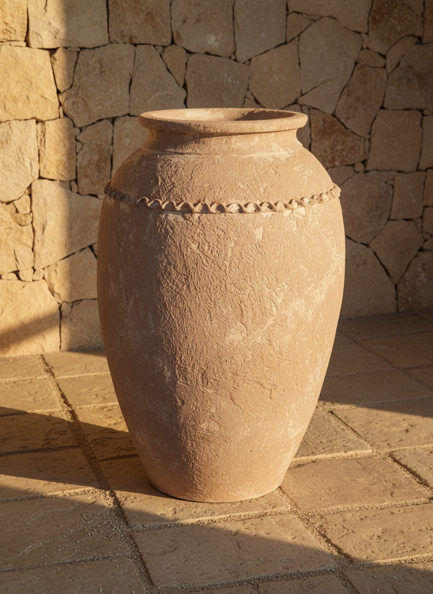 Vaso terracota artesanal Tamar G feito à mão Portugal. Design biofílico; Decoração sustentável; Decoração estilo wabi-sabi, minimalista, rústico, mediterrânico, Japandi e farmehouse. Decoração de interiores; 