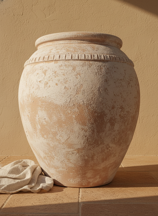 Vaso terracota artesanal Luma B feito à mão em Portugal, decoração wabi-sabi, minimalista, rústica, mediterrânica, cottagecore e farmhouse . Decoração e design de interiores; decoração e design biofílico;