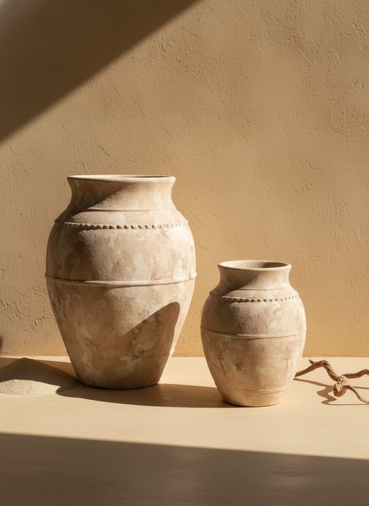 Vaso terracota artesanal LAMOUR G feito à mão Portugal. Decoração orgânica; Decoração sustentável; Design de interiores; decoração e design biofílico; Decoração minimalista, wabi-sabi, rústica, mediterrânico e farmehouse. 