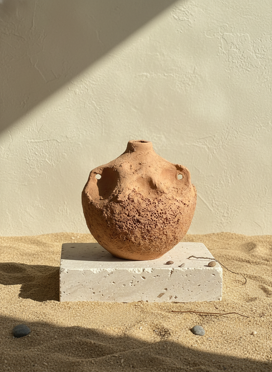Vaso terracota artesanal  EXC 22, handmade em Portugal. Decoração orgânica; Decoração wabi-sabi, farmhouse, Japandi, minimalista, mediterrânica, cottagecore e moderno. Design de interiores sustentável; design biofílico;