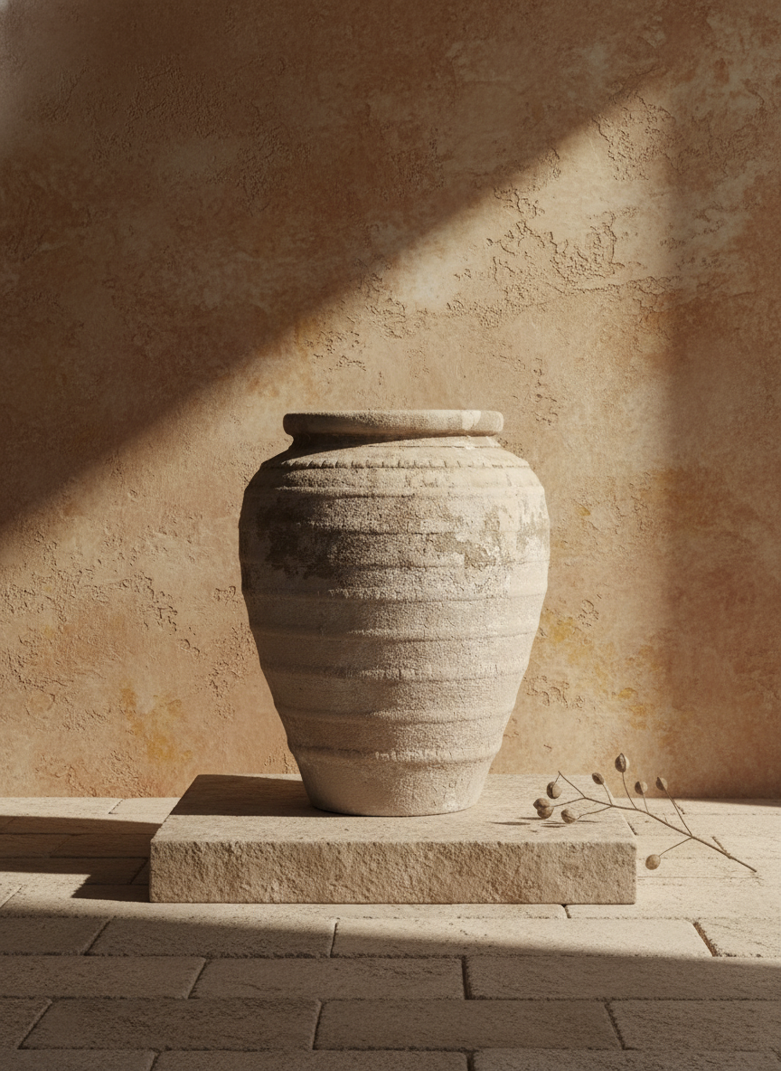 Vaso terracota artesanal Marua D, MADE IN Portugal. Decoração orgânica; Estilo wabi-sabi, minimalista, rústico, mediterrânico, moderno e outras. Decoração sustentável e design de interiores; design biofílico;
