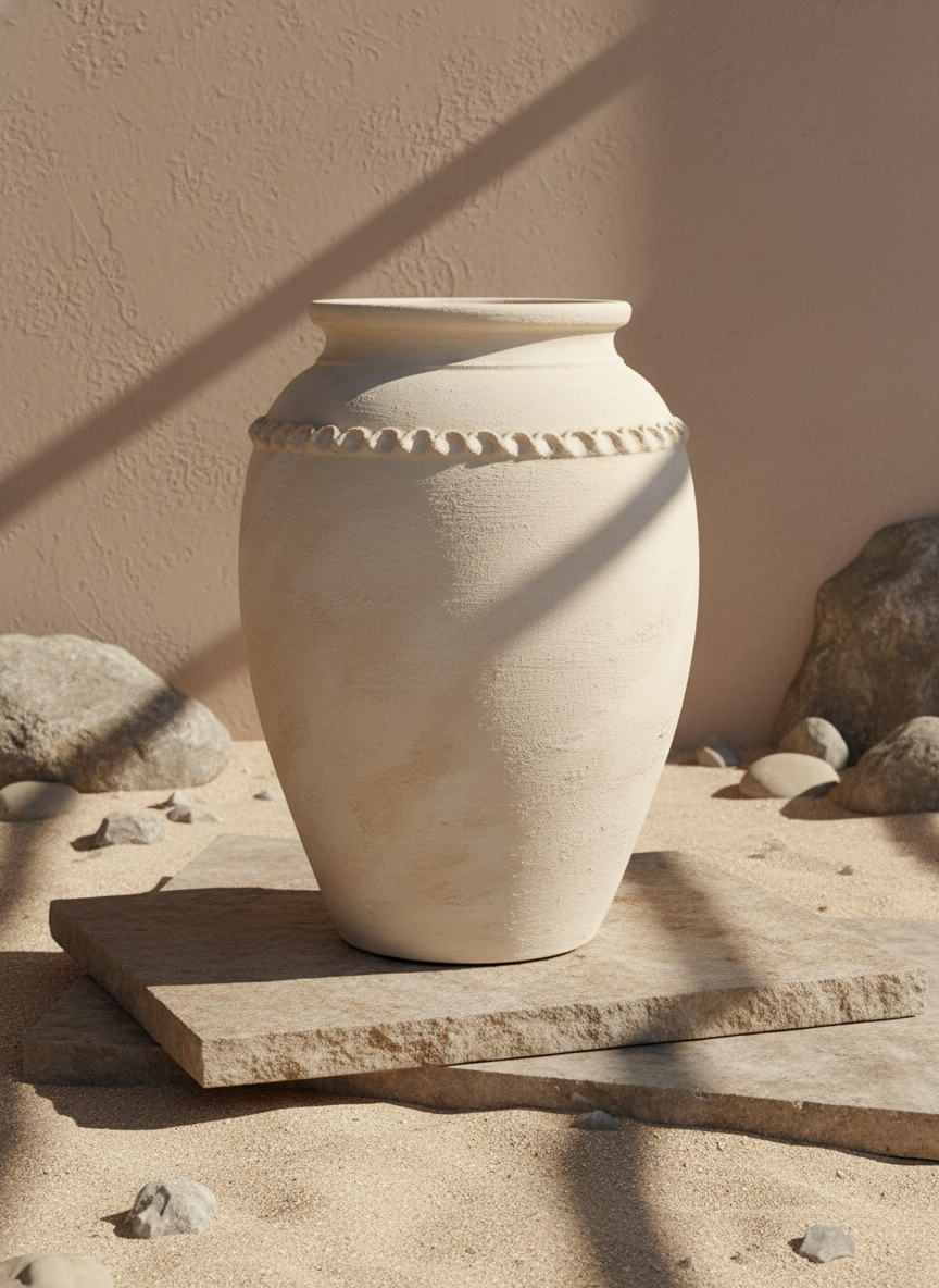 Vaso terracota artesanal  EXC 16, handmade em Portugal.  Design de interiores, decoração sustentável; design biofílico; Decoração wabi-sabi, farmhouse, Japandi, minimalista, mediterrânica, cottagecore e moderno