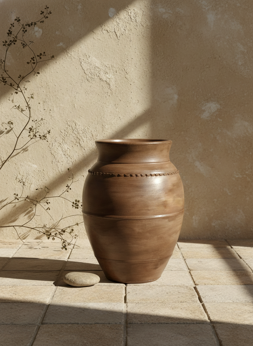 Vaso terracota artesanal RÚSTICO G feito à mão Portugal. Decoração minimalista, wabi-sabi, rústica, mediterrânico e farmehouse. Decoração e design de interiores; decoração e design biofílico;