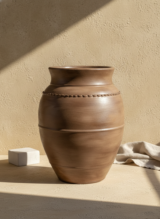 Vaso terracota artesanal RÚSTICO G feito à mão Portugal. Decoração minimalista, wabi-sabi, rústica, mediterrânico e farmehouse. Decoração e design de interiores; decoração e design biofílico;