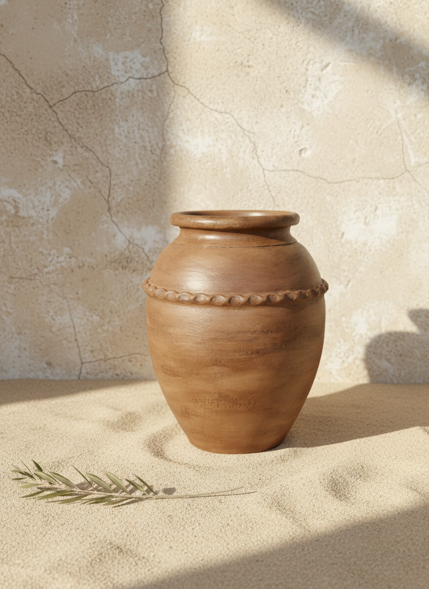 Vaso terracota artesanal RÚSTICO X. Feito à mão em Portugal com inspiração nos estilos minimalista, rústico, mediterrânico, Japandi, estilo wabi-sabi e farmehouse.   Design biofílico; Decoração de interiores e exteriores