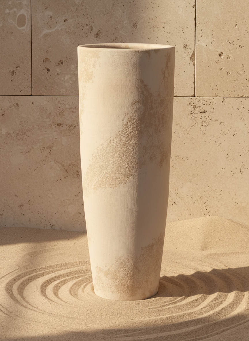 Vaso terracota artesanal  EXC 11, handmade em Portugal. Decoração wabi-sabi, farmhouse, Japandi, minimalista, mediterrânica, cottagecore e moderno. Design sustentável; design biofílico;