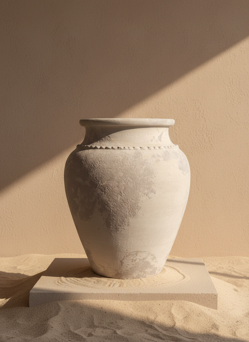 Vaso terracota artesanal Kora M,  artesanato feito em Portugal. Decoração de interiores; Design biofílico; Decoração sustentável nos estilos: Japandi, minimalista, rústico, mediterrânico, farmhouse e cottage. 