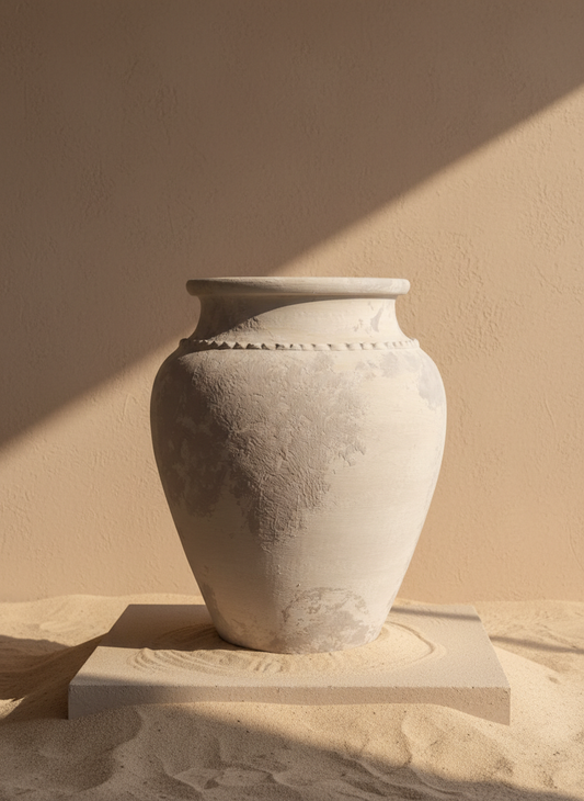 Vaso terracota artesanal Kora M,  artesanato feito em Portugal. Decoração de interiores; Design biofílico; Decoração sustentável nos estilos: Japandi, minimalista, rústico, mediterrânico, farmhouse e cottage. 