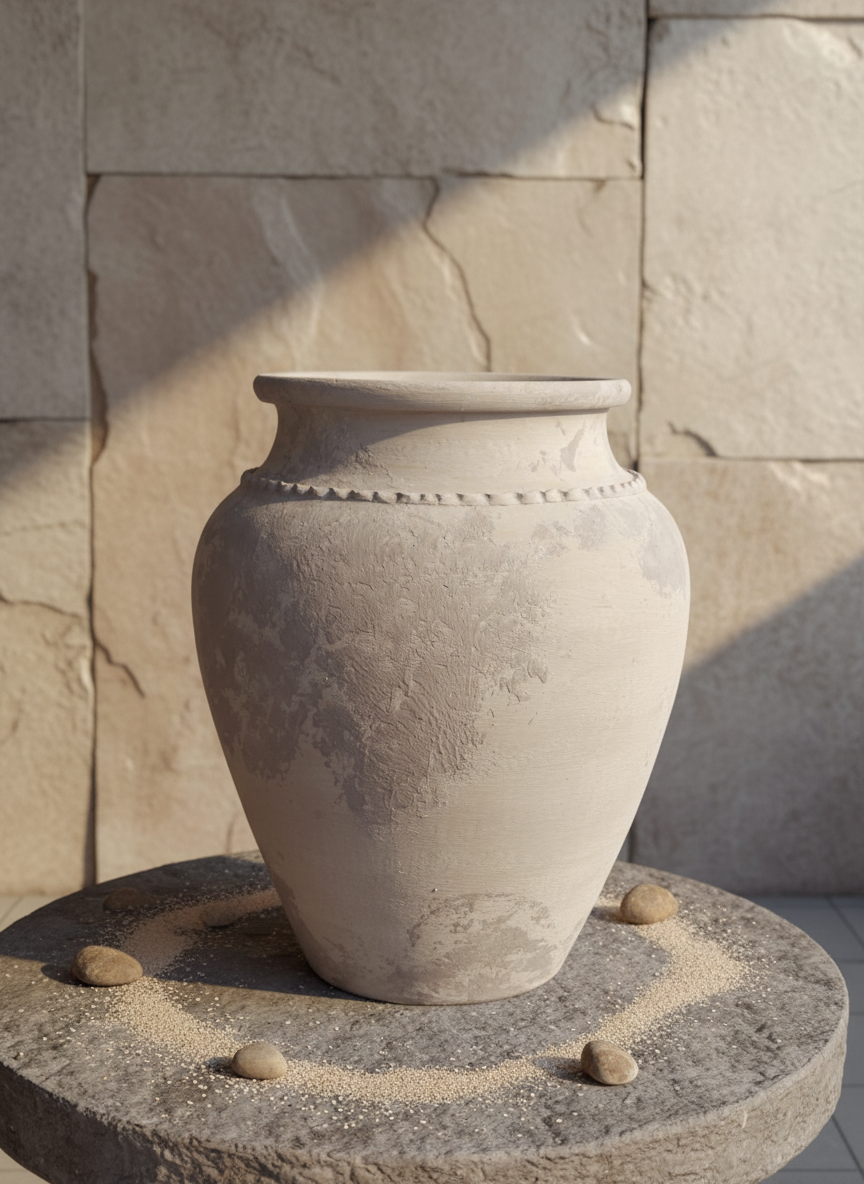 Vaso terracota artesanal Kora M,  artesanato feito em Portugal. Decoração de interiores; Design biofílico; Decoração sustentável nos estilos: Japandi, minimalista, rústico, mediterrânico, farmhouse e cottage. 
