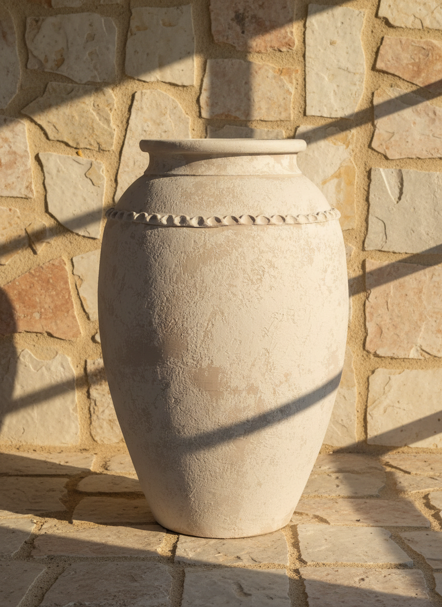 Vaso terracota artesanal Tamar E feito à mão Portugal. Design biofílico; Decoração estilo wabi-sabi, minimalista, rústico, mediterrânico, Japandi e farmehouse. Decoração de interiores; Decoração sustentável;