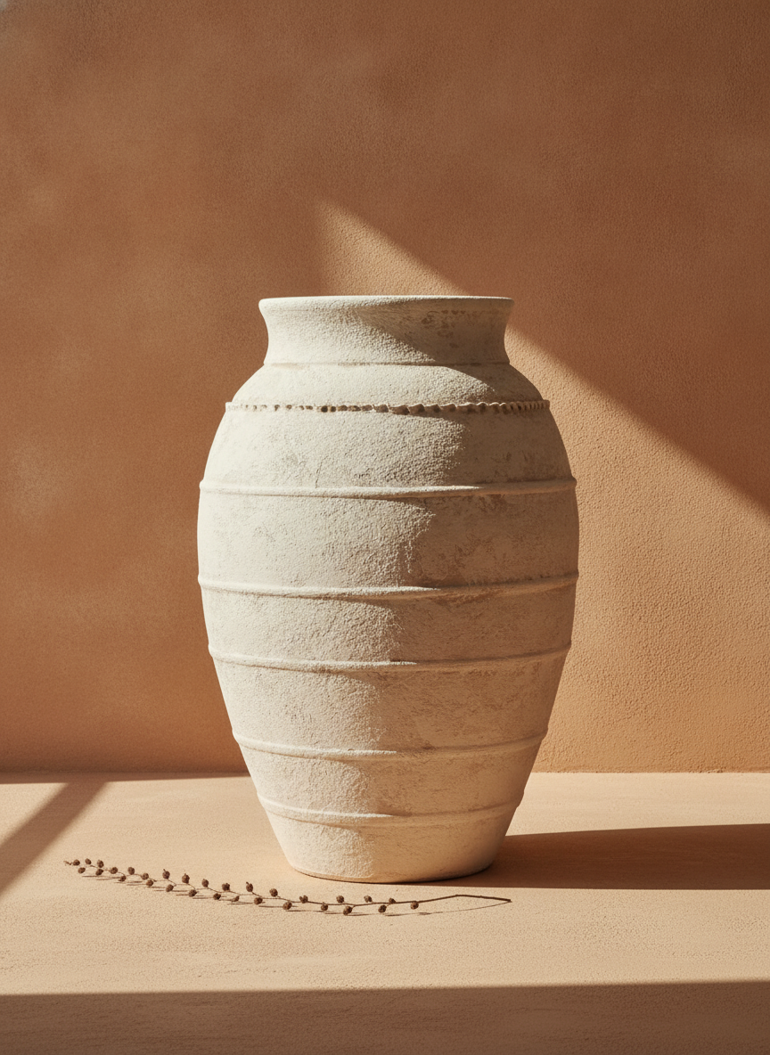Vaso terracota artesanal LAMOUR J feito à mão Portugal. Decoração sustentável; Decoração orgânica; decoração e design biofílico; Decoração minimalista, wabi-sabi, rústica, mediterrânico e farmehouse.  Design de interiores; 