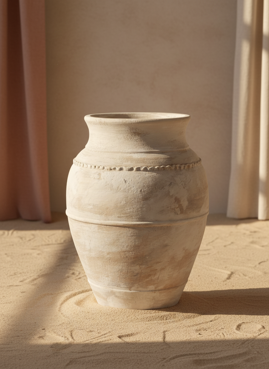 Vaso terracota artesanal LAMOUR D feito à mão Portugal. Decoração sustentável; Decoração e design de interiores; decoração e design biofílico; Decoração minimalista, wabi-sabi, rústica, mediterrânico e farmehouse. 