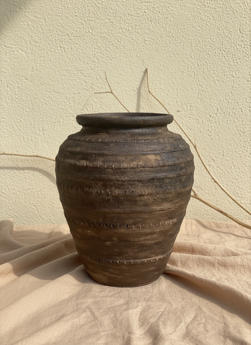 Vaso terracota artesanal RÚSTICO L, feito artesanalmente em Portugal. Decoração de interiores; Design biofílico; Decoração sustentável nos estilos: Japandi, minimalista, rústico, mediterrânico, farmhouse e cottage. 