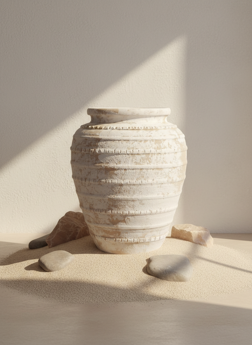 Vaso terracota artesanal MARUA K, feito à mão Portugal. Decoração sustentável nos Estilos: cottage, wabi-sabi, minimalista, rústico, mediterrânico, e moderno. Design de interiores; design biofílico;