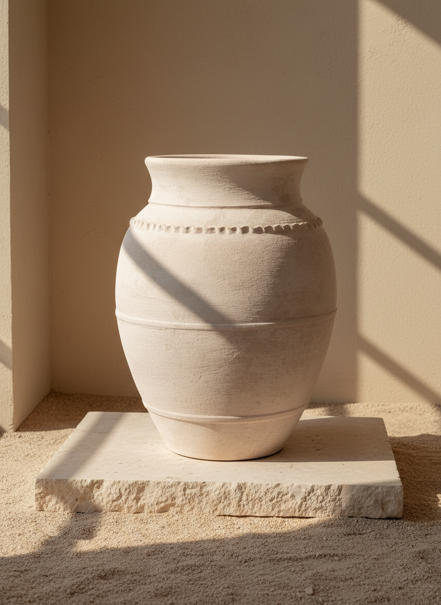 Vaso terracota artesanal LAMOUR B feito à mão Portugal. Decoração minimalista, wabi-sabi, rústica, mediterrânico e farmehouse. Decoração e design de interiores; decoração e design biofílico;