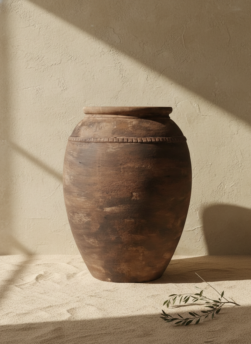 Vaso terracota artesanal RÚSTICO K.1 feito à mão em Portugal, decoração wabi-sabi, minimalista, rústica, mediterrânica, cottagecore e farmhouse . Decoração e design de interiores; design biofílico;