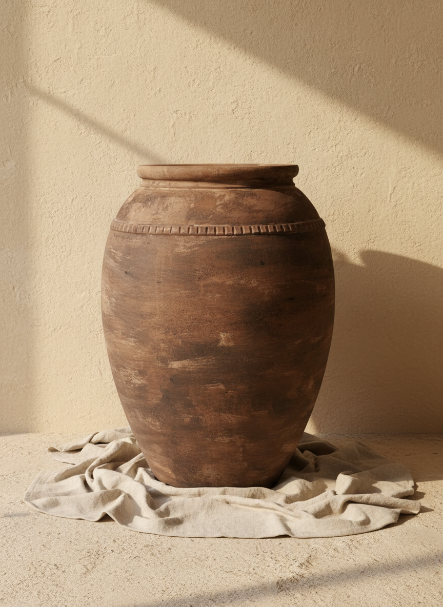 Vaso terracota artesanal RÚSTICO K.1 feito à mão em Portugal, decoração wabi-sabi, minimalista, rústica, mediterrânica, cottagecore e farmhouse . Decoração e design de interiores; design biofílico;