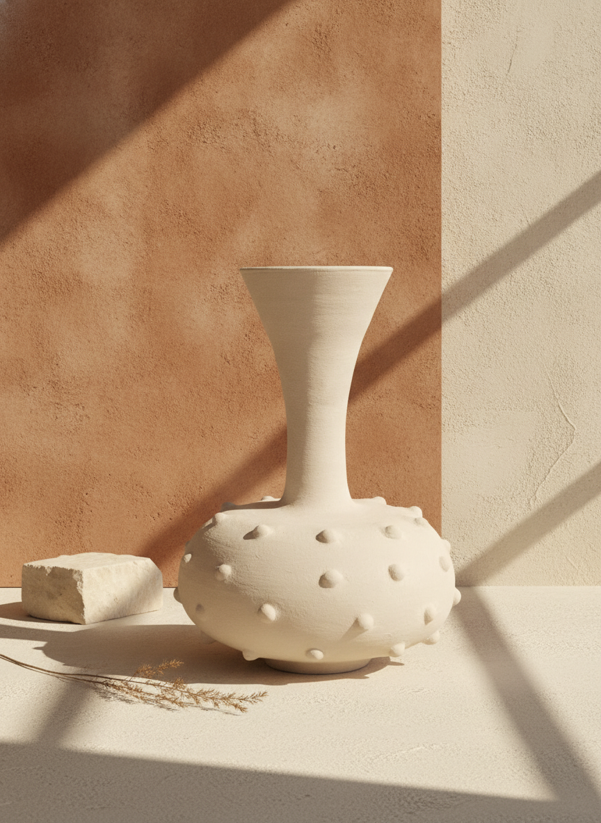 Vaso terracota artesanal  EXC 20, handmade em Portugal.  Decoração wabi-sabi, farmhouse, Japandi, minimalista, mediterrânica, cottagecore e moderno. Design de interiores sustentável; design biofílico. Decoração orgânica;