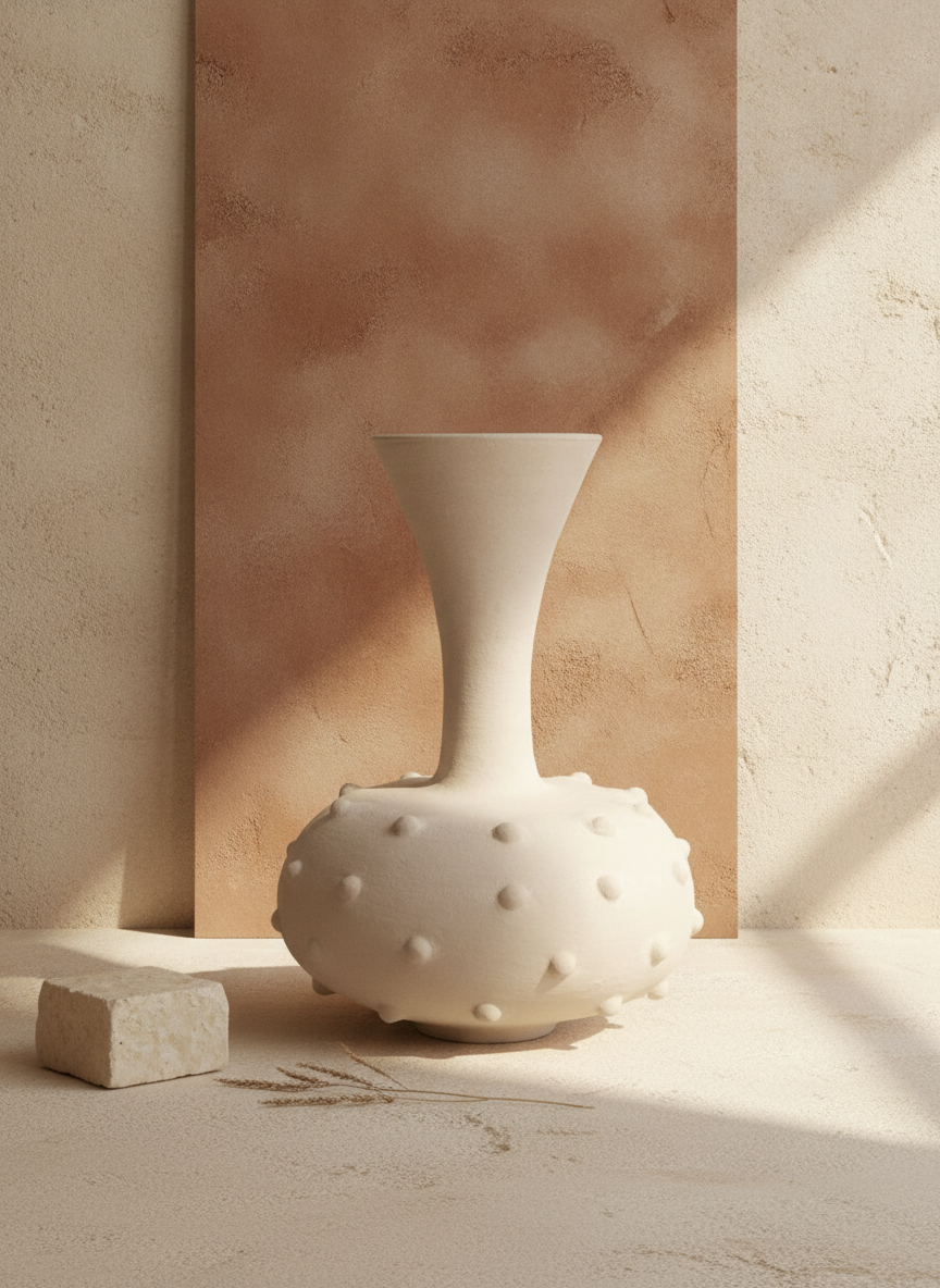 Vaso terracota artesanal  EXC 20, handmade em Portugal.  Decoração wabi-sabi, farmhouse, Japandi, minimalista, mediterrânica, cottagecore e moderno. Design de interiores sustentável; design biofílico. Decoração orgânica;