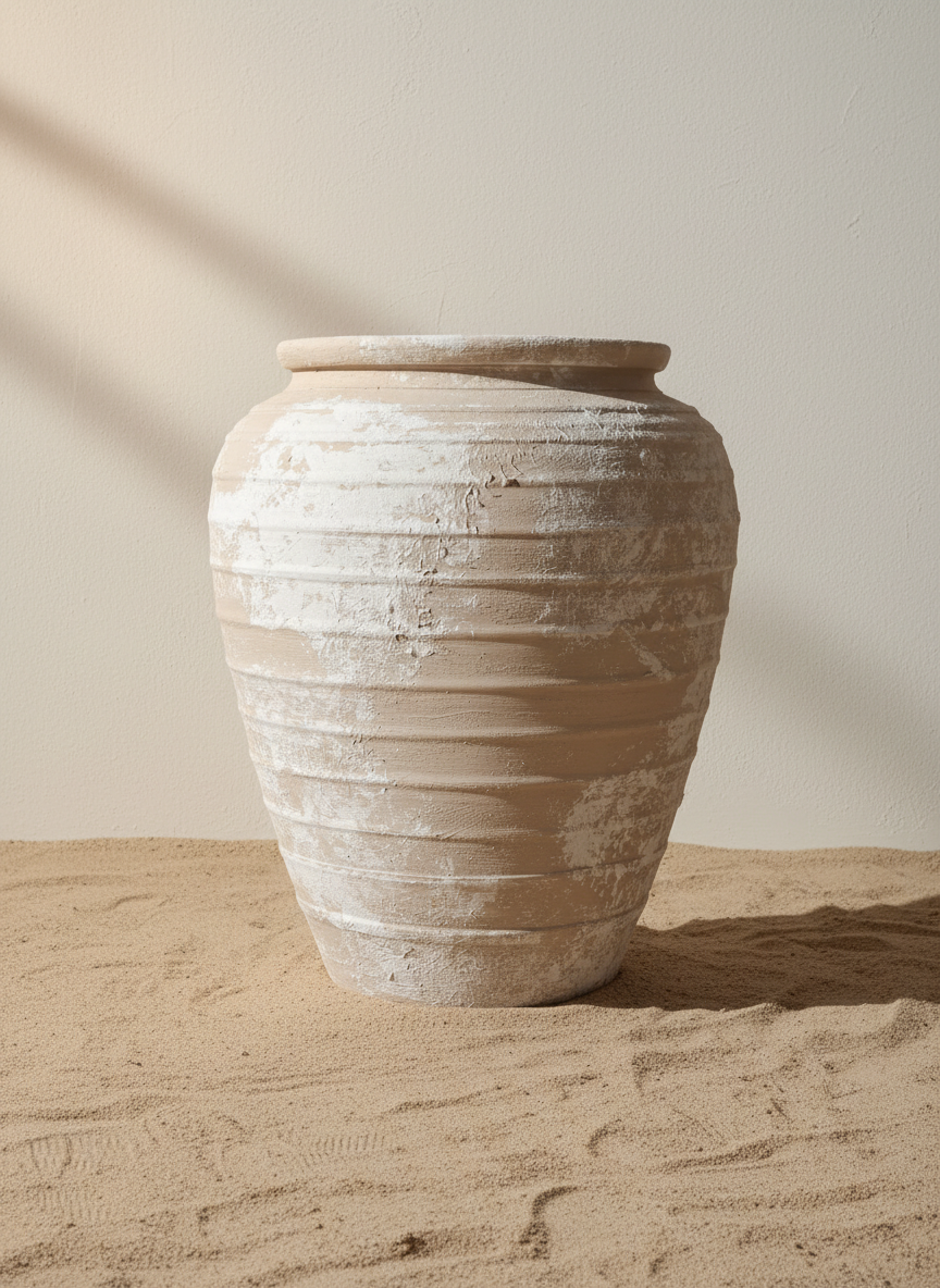 Vaso terracota artesanal Marua K, feito à mão Portugal. Estilo wabi-sabi, minimalista, rústico, mediterrânico, moderno e outras. Decoração sustentável e design de interiores; design biofílico;