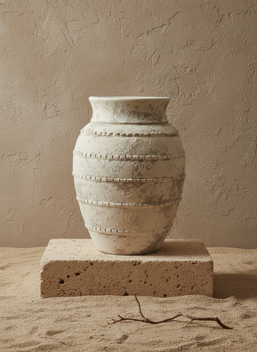 Vaso terracota artesanal LAMOUR H feito à mão Portugal. Decoração orgânica. Decoração e design de interiores; decoração e design biofílico; Decoração minimalista, wabi-sabi, rústica, mediterrânico e farmehouse. 