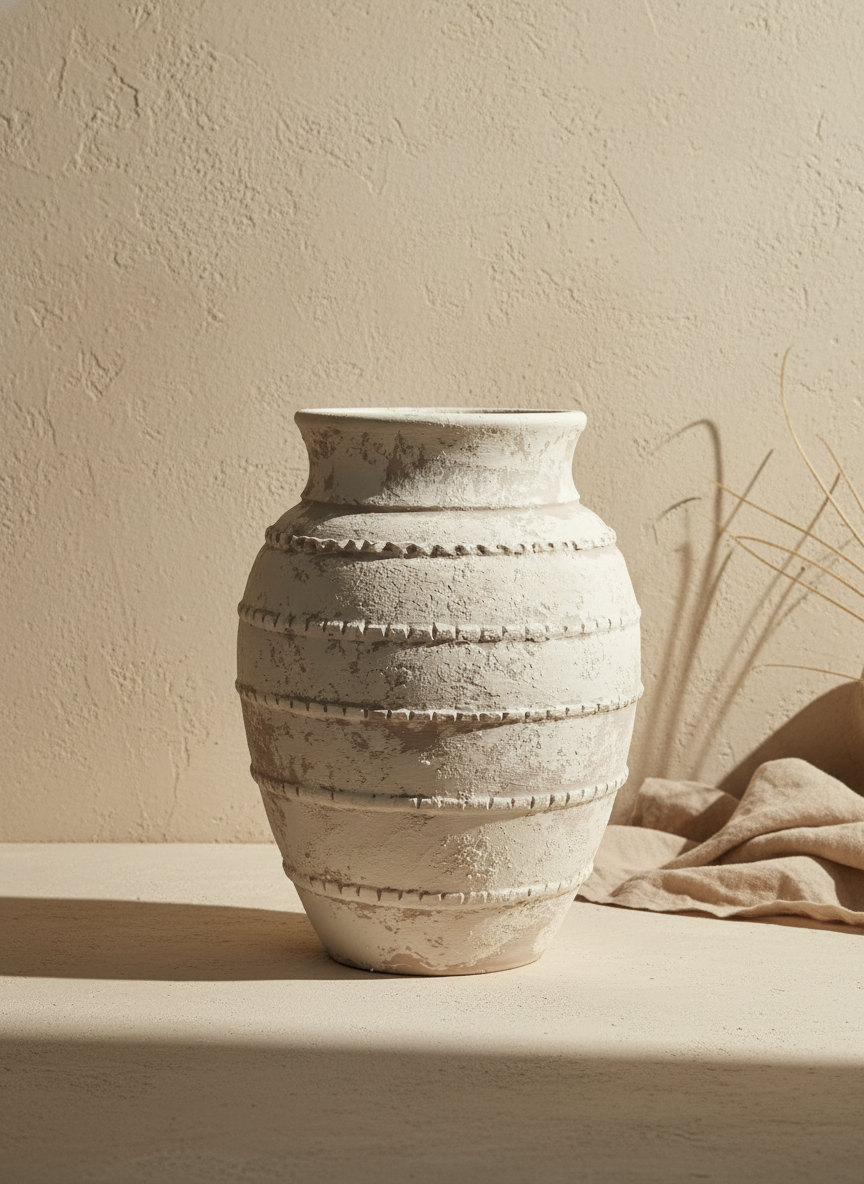 Vaso terracota artesanal LAMOUR H feito à mão Portugal. Decoração orgânica. Decoração e design de interiores; decoração e design biofílico; Decoração minimalista, wabi-sabi, rústica, mediterrânico e farmehouse. 