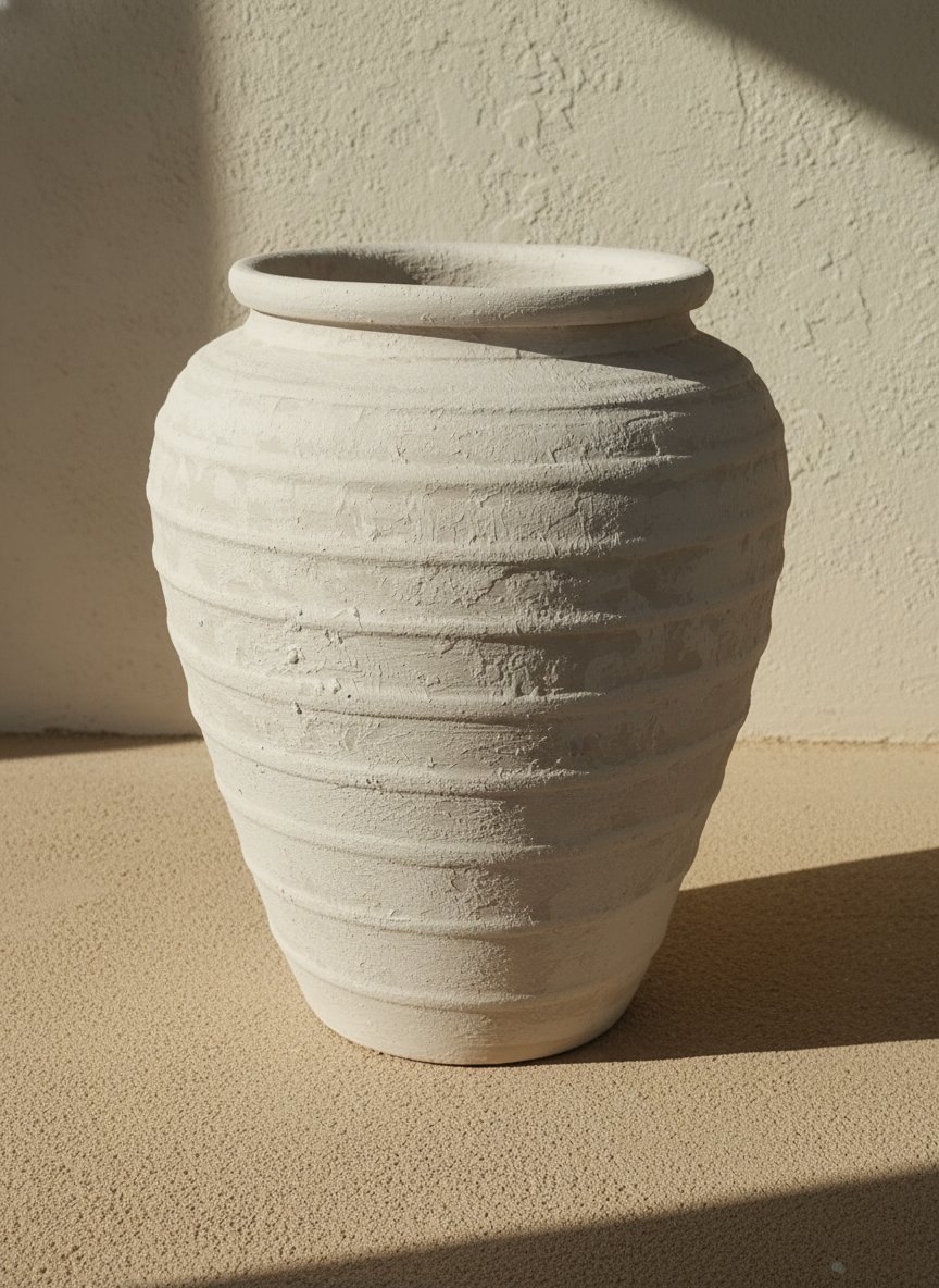 Vaso terracota artesanal Marua A, MADE IN Portugal. Estilo wabi-sabi, minimalista, rústico, mediterrânico, moderno e outras. Decoração sustentável e design de interiores; design biofílico;