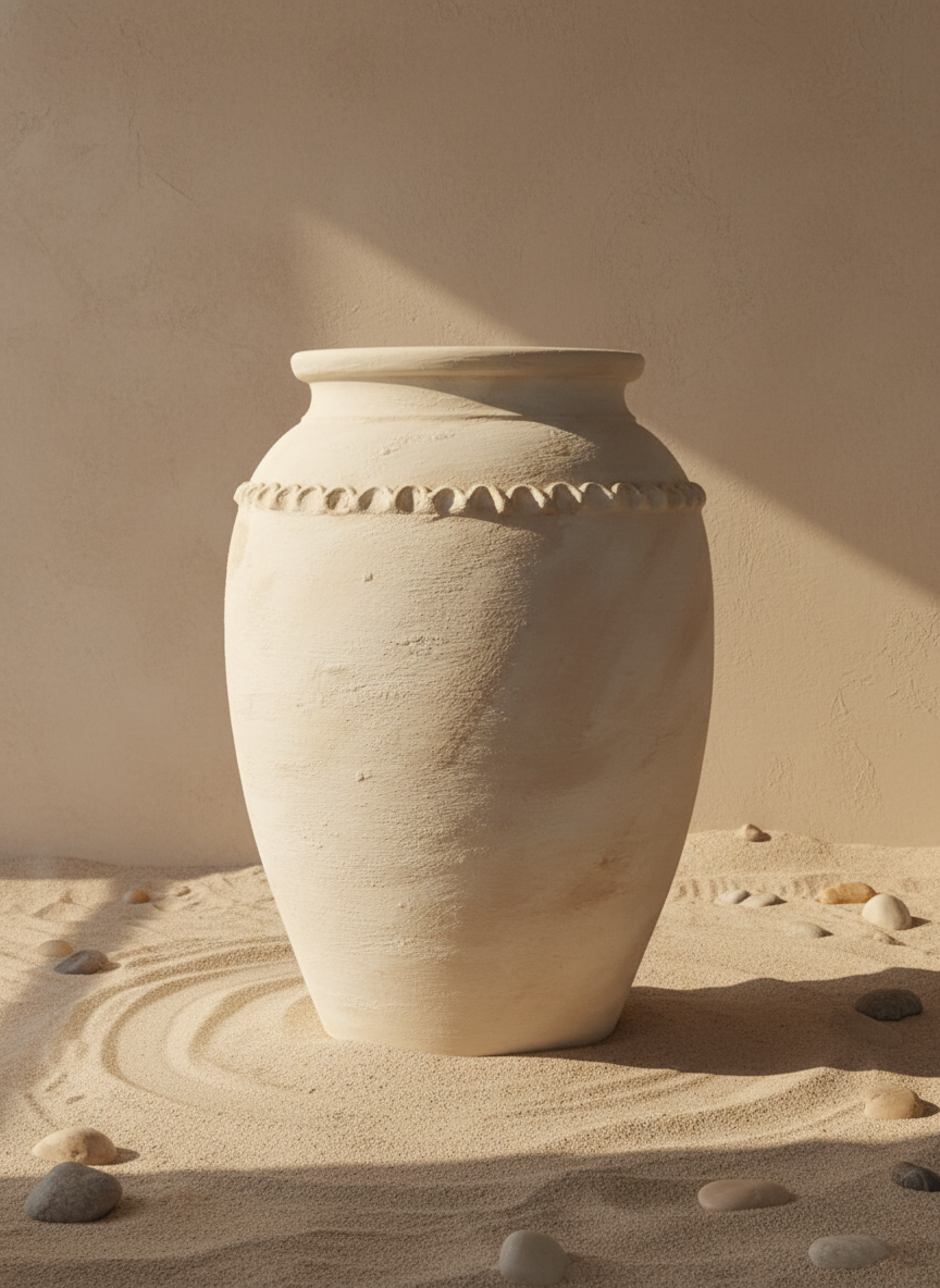 Vaso terracota artesanal  EXC 16, handmade em Portugal.  Design de interiores, decoração sustentável; design biofílico; Decoração wabi-sabi, farmhouse, Japandi, minimalista, mediterrânica, cottagecore e moderno