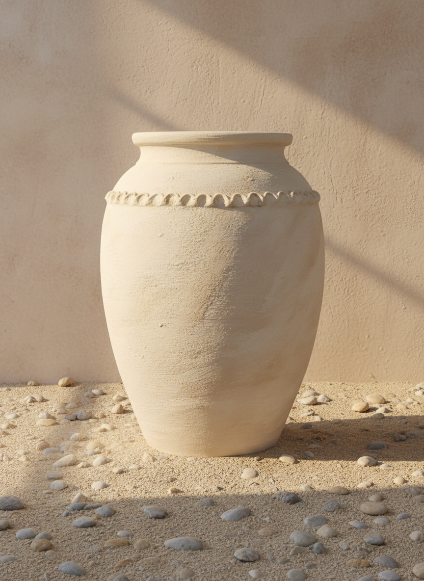 Vaso terracota artesanal  EXC 16, handmade em Portugal.  Design de interiores, decoração sustentável; design biofílico; Decoração wabi-sabi, farmhouse, Japandi, minimalista, mediterrânica, cottagecore e moderno