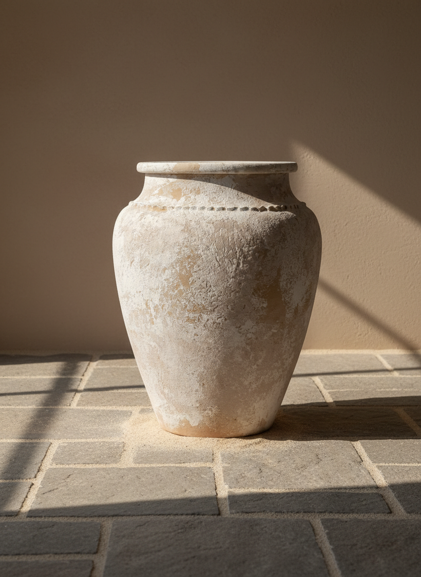 Vaso terracota artesanal Kora L,  artesanato made in em Portugal. Decoração de interiores; Design biofílico; Decoração sustentável nos estilos: Japandi, minimalista, rústico, mediterrânico, farmhouse e cottage. 