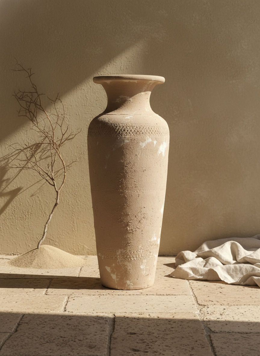 Vaso terracota artesanal  EXC 17, handmade em Portugal. Estilo orgânico; Decoração orgânica; cottagecore, wabi-sabi, farmhouse, Japandi, minimalista, mediterrânica e moderno. Design de interiores sustentável; design biofílico;
