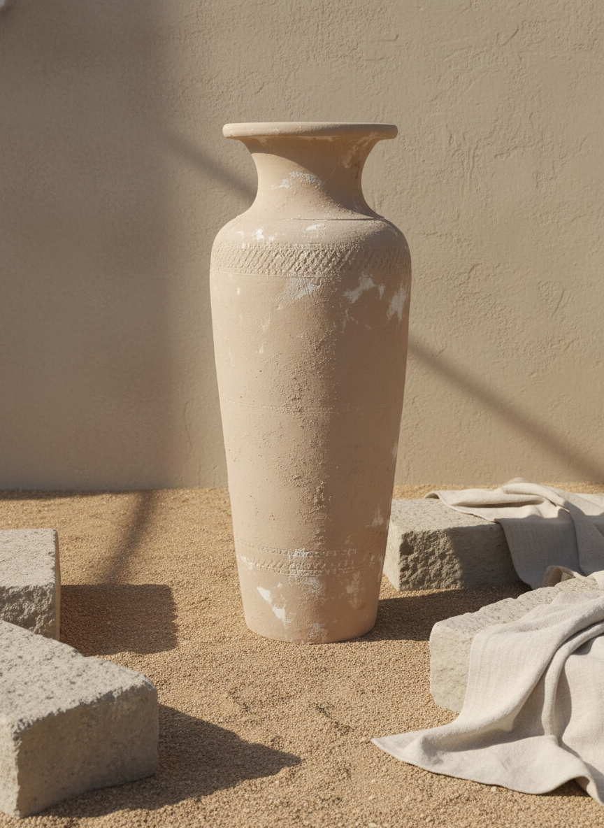 Vaso terracota artesanal  EXC 17, handmade em Portugal. Estilo orgânico; Decoração orgânica; cottagecore, wabi-sabi, farmhouse, Japandi, minimalista, mediterrânica e moderno. Design de interiores sustentável; design biofílico;