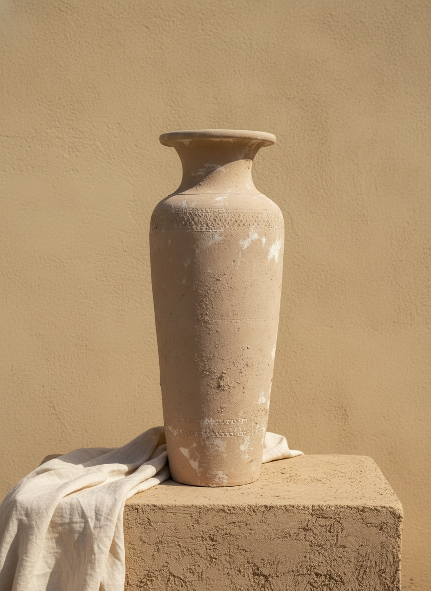 Vaso terracota artesanal  EXC 17, handmade em Portugal. Estilo orgânico; Decoração orgânica; cottagecore, wabi-sabi, farmhouse, Japandi, minimalista, mediterrânica e moderno. Design de interiores sustentável; design biofílico;