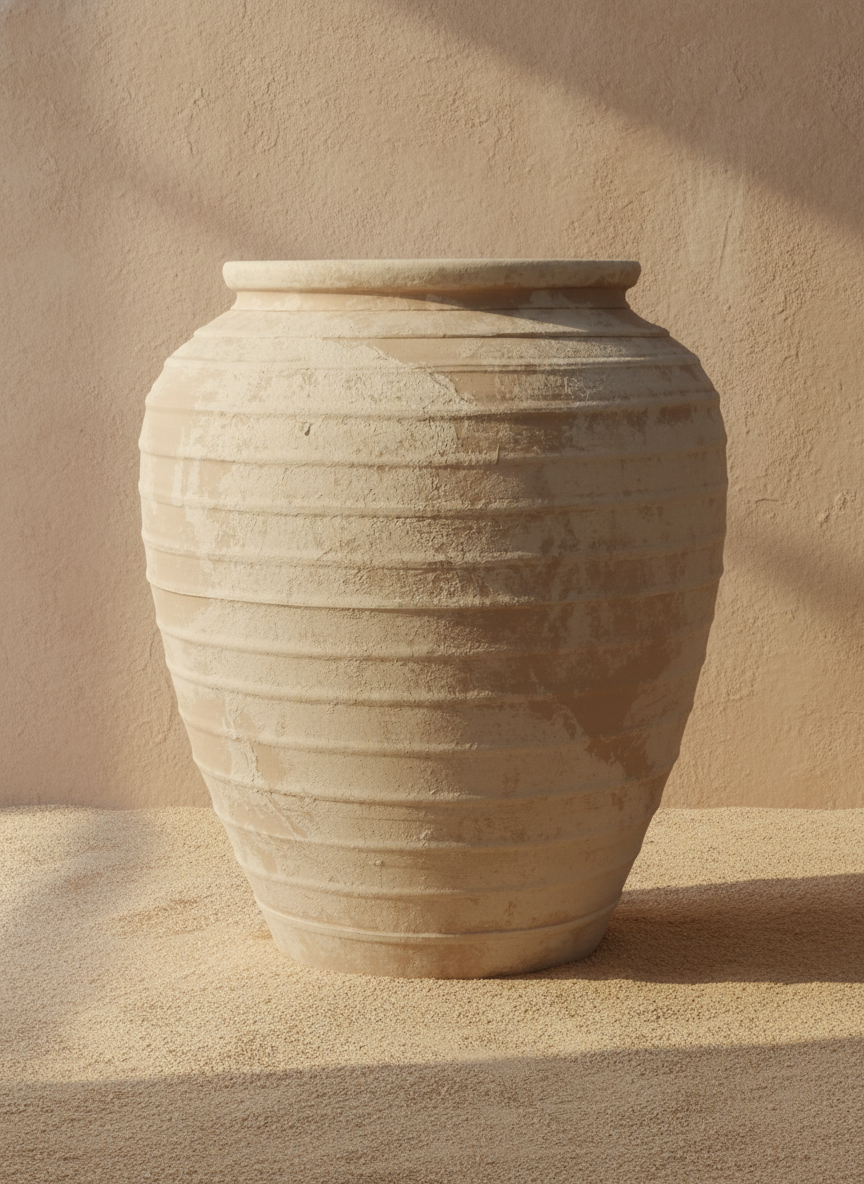 Vaso terracota artesanal Marua N, MADE IN Portugal. Estilo wabi-sabi, minimalista, rústico, mediterrânico, moderno e outras. Decoração sustentável e design de interiores; design biofílico;