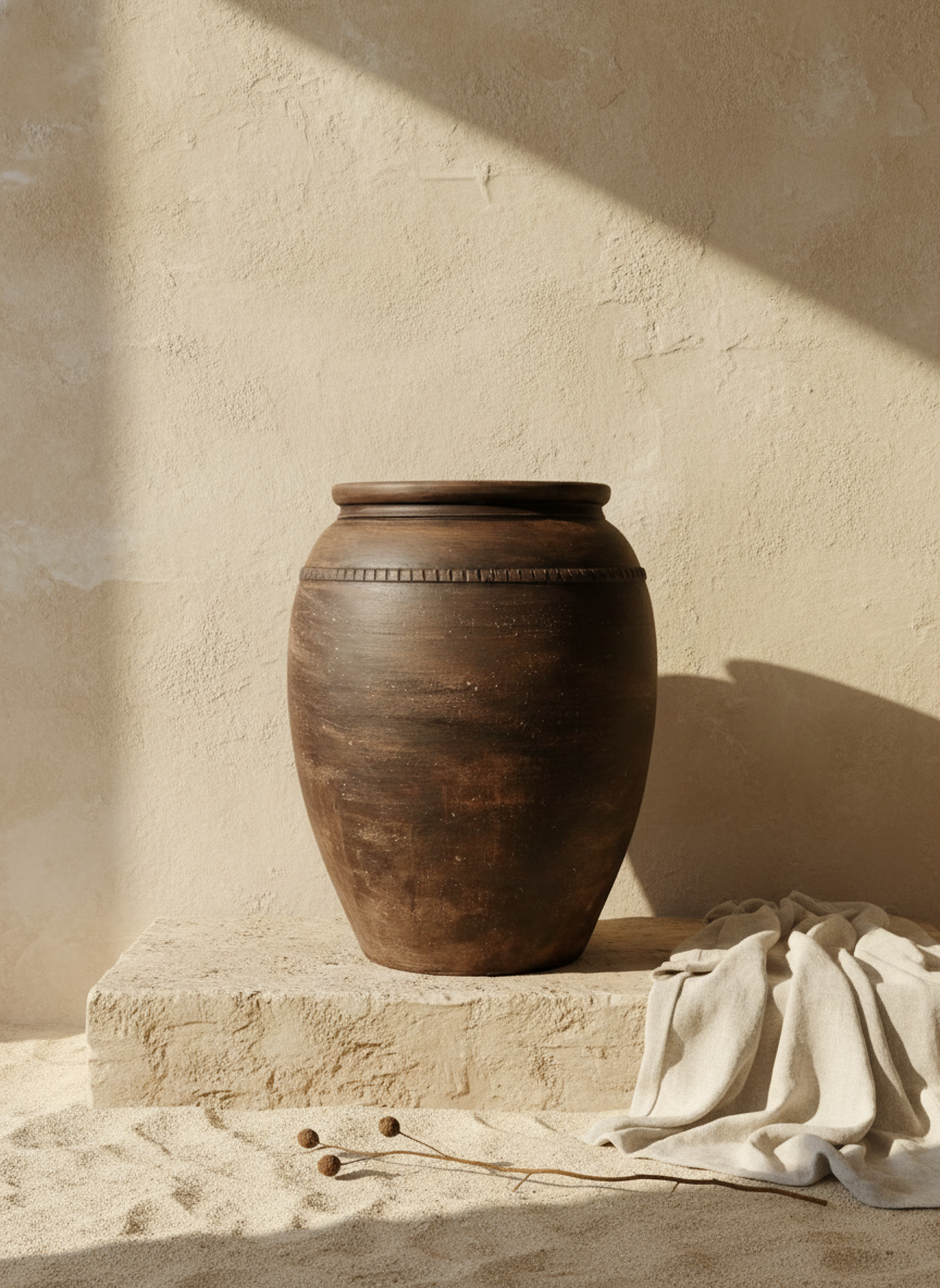 Vaso terracota artesanal RÚSTICO Z made in Portugal. Decoração wabi-sabi, minimalista, rústico, mediterrânico, Japandi e farmehouse. Decoração e design de interiores; decoração e design biofílico;