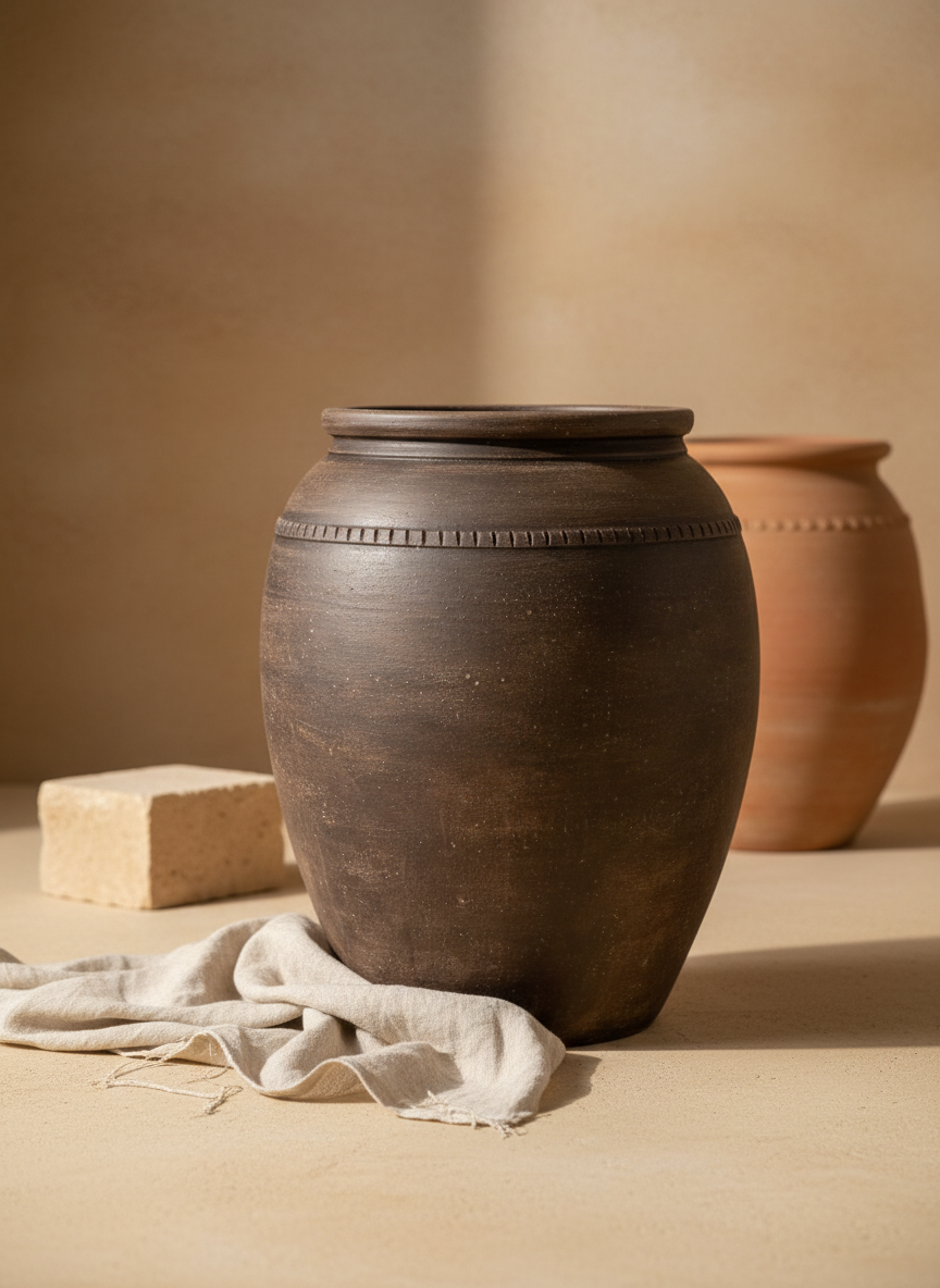 Vaso terracota artesanal RÚSTICO Z made in Portugal. Decoração wabi-sabi, minimalista, rústico, mediterrânico, Japandi e farmehouse. Decoração e design de interiores; decoração e design biofílico;