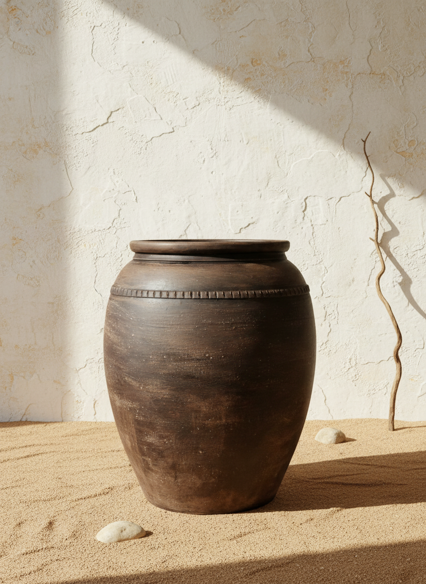 Vaso terracota artesanal RÚSTICO Z made in Portugal. Decoração wabi-sabi, minimalista, rústico, mediterrânico, Japandi e farmehouse. Decoração e design de interiores; decoração e design biofílico;