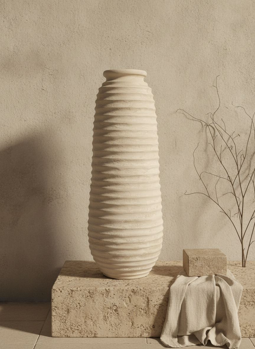 Vaso terracota artesanal  EXC 23, handmade em Portugal. Design de interiores sustentável; design biofílico.   Decoração orgânica; Decoração wabi-sabi, farmhouse, Japandi, minimalista, mediterrânica, cottagecore e moderno.