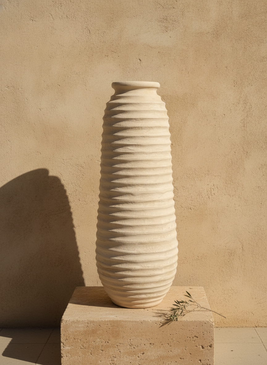 Vaso terracota artesanal  EXC 23, handmade em Portugal. Design de interiores sustentável; design biofílico.   Decoração orgânica; Decoração wabi-sabi, farmhouse, Japandi, minimalista, mediterrânica, cottagecore e moderno.