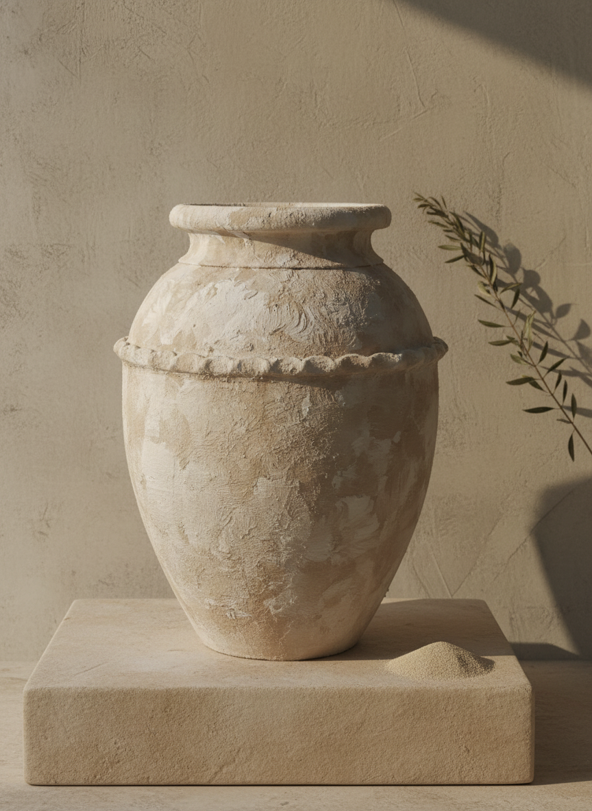 Vaso terracota artesanal Tamar H feito à mão Portugal. Design biofílico; Decoração sustentável; Decoração orgânica, estilo wabi-sabi, minimalista, rústico, mediterrânico, Japandi e farmehouse. Decoração de interiores;